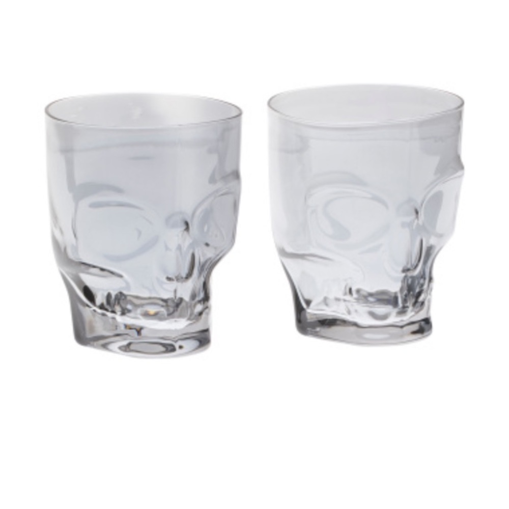NOIR NIGHT 2pk Figural Skull Glasses